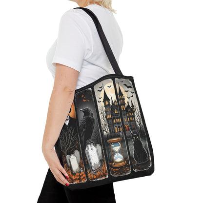 Edgar Allan Poe Tote Bag Gothic Literary Gift for Book Lover Dark Academia Macabre Accessory Halloween Tote Fall School Bag for Poetember Bags Printify