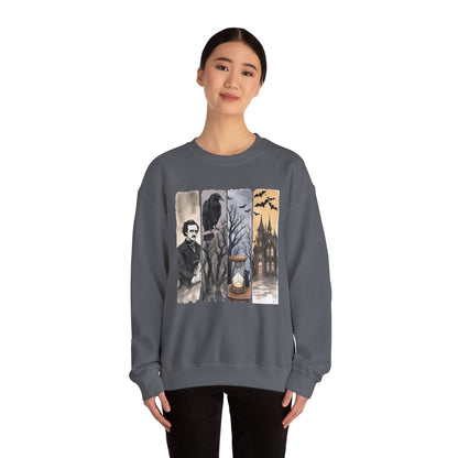 Edgar Allan Poe Sweatshirt The Raven Nevermore Gothic Horror Sweater Dark Academia Macabre Halloween Gift for Book Lovers Birthday Christmas