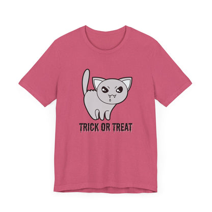 Cute Halloween Vampire Cat TShirt, Trick or Treat Shirt, Spooky Ghost Season Tee, Fun Halloween Party, Festival T-Shirt T-Shirt Printify   