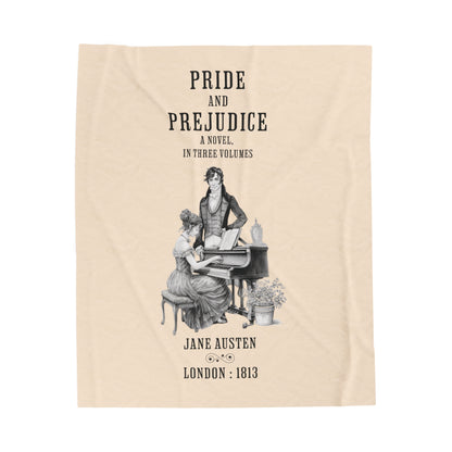 Jane Austen Plush Throw Blanket, Pride And Prejudice Historical Romance Gift, Bookish Literary Jane Austen Fan Art, Gift for Her, Bookclub All Over Prints Printify 50" × 60"  