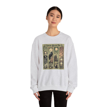 Edgar Allan Poe Sweatshirt The Raven Nevermore Gothic Horror Sweater Dark Academia Macabre Halloween Gift for Book Lovers Birthday Christmas Sweatshirt Printify