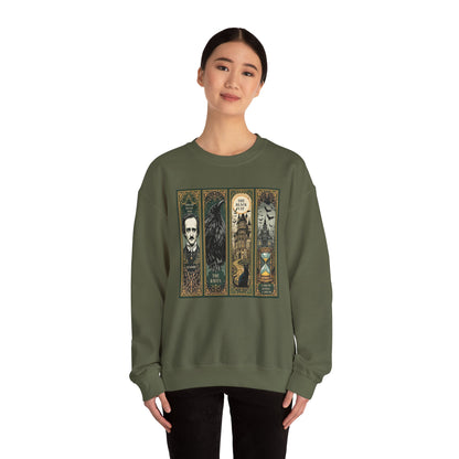 Edgar Allan Poe Sweatshirt The Raven Nevermore Gothic Horror Sweater Dark Academia Macabre Halloween Gift for Book Lovers Birthday Christmas