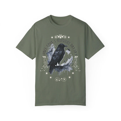 Edgar Allan Poe Shirt, The Raven Nevermore Poet, Poetry Lover Tee, Book, Reading Lover Shirt, Gothic, Light Academia Gifts, Comfort Colours T-Shirt Printify Moss S 