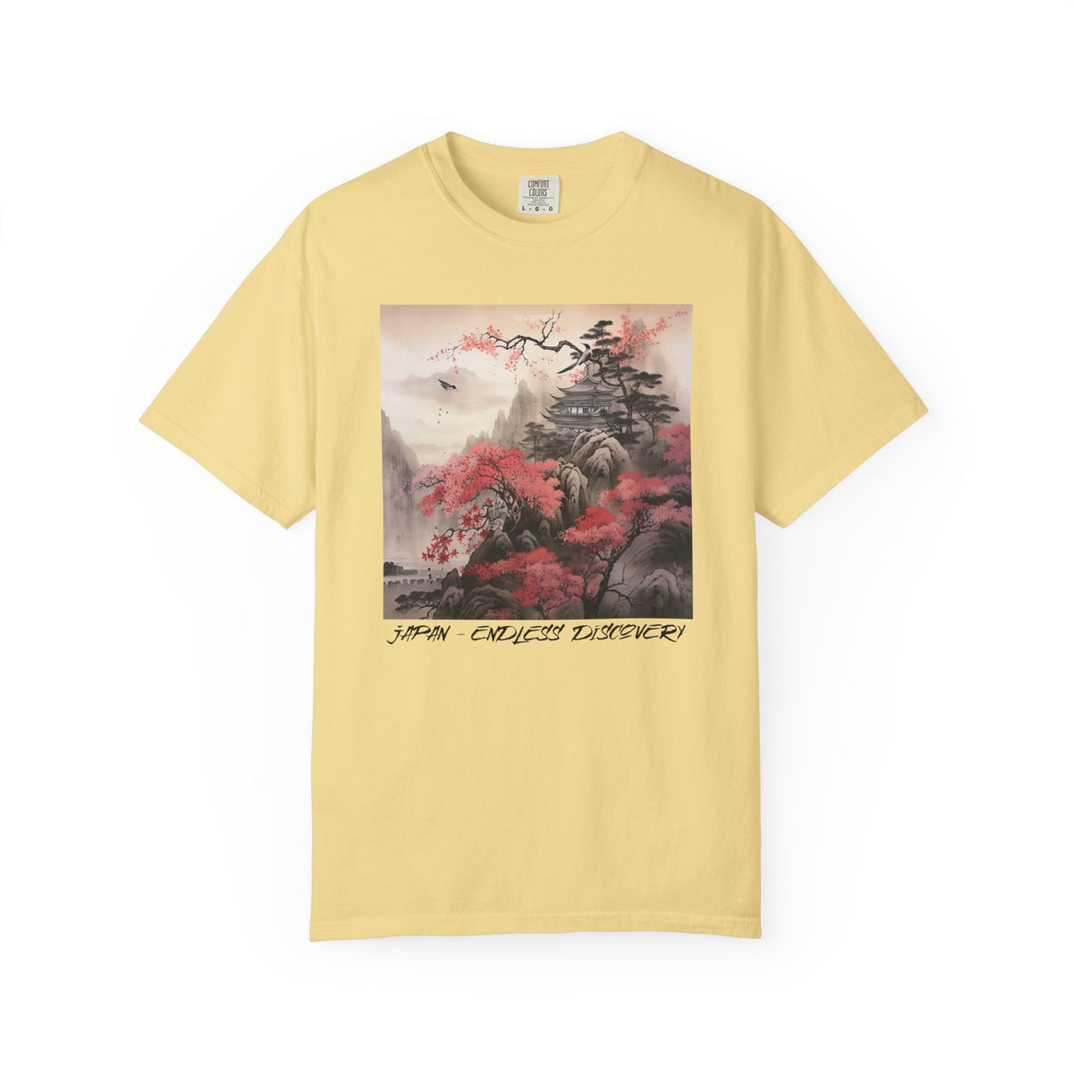 Japanese Mountain T-Shirt Pretty Sumi-e Style Japan Landscape Ink Painting Gift For Her Japanese Vacation Vintage Japanese Aesthetic Tee