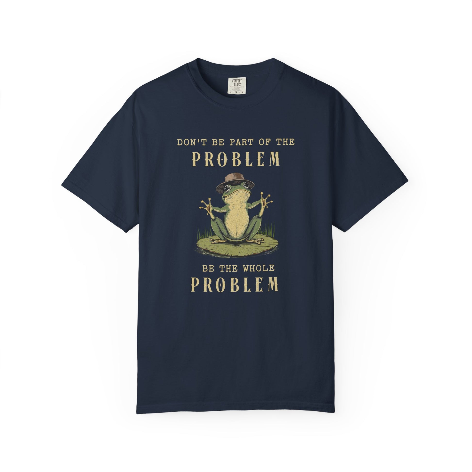 Funny Frog T-Shirt Retro Self Care Froggy Meme Shirt Vintage Frog And Toad Aesthetic Frog Lover Gift For Her Birthday Viral Trendy Shirt T-Shirt Printify Navy S