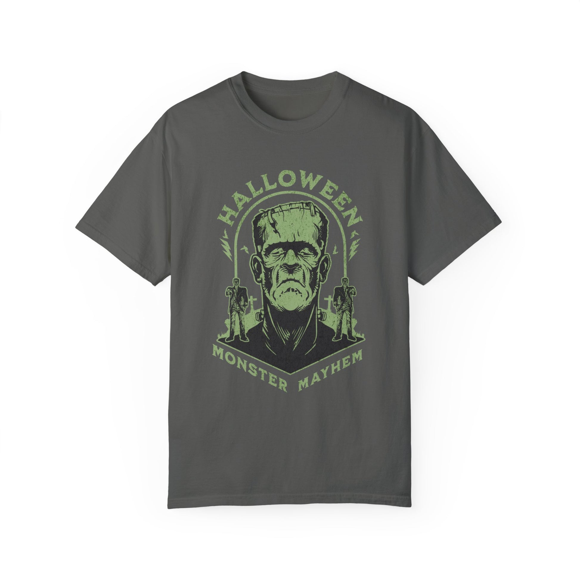 Vintage Halloween Frankenstein Monster Graphic Tee, Creepy Spooky Book Lover Gift, Horror Movie, Fall Festival Party Comfort Colors T Shirt. T-Shirt Printify Pepper S 