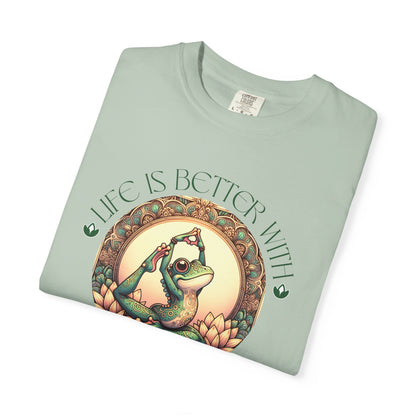Green Yoga Frog Life Is Better With Yoga Unisex T-Shirt, Casual Wear, Highlander Fan Gift,