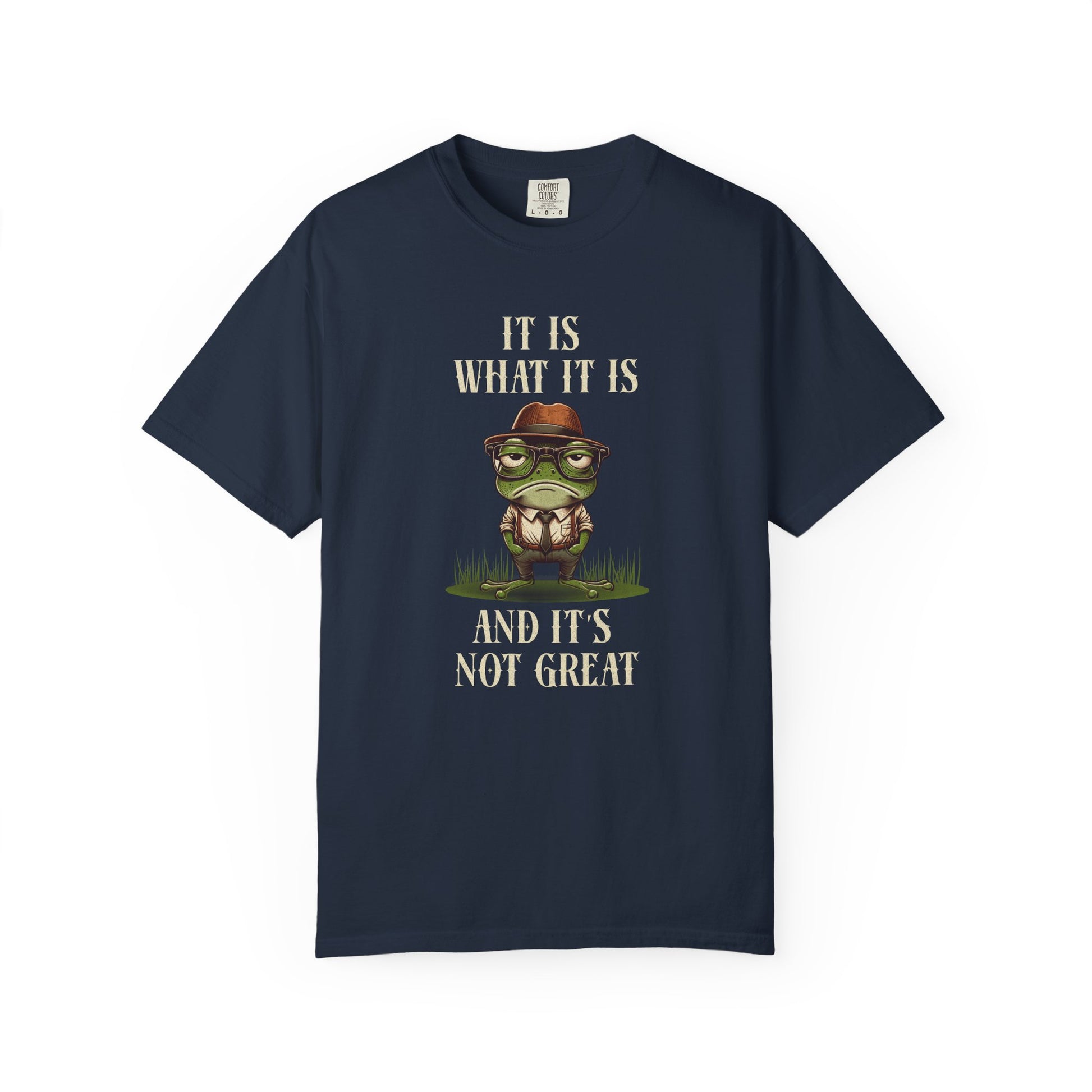 Funny Frog T-Shirt Retro Self Care Froggy Meme Shirt Vintage Frog And Toad Aesthetic Frog Lover Gift For Her Birthday Viral Trendy Shirt T-Shirt Printify Navy S