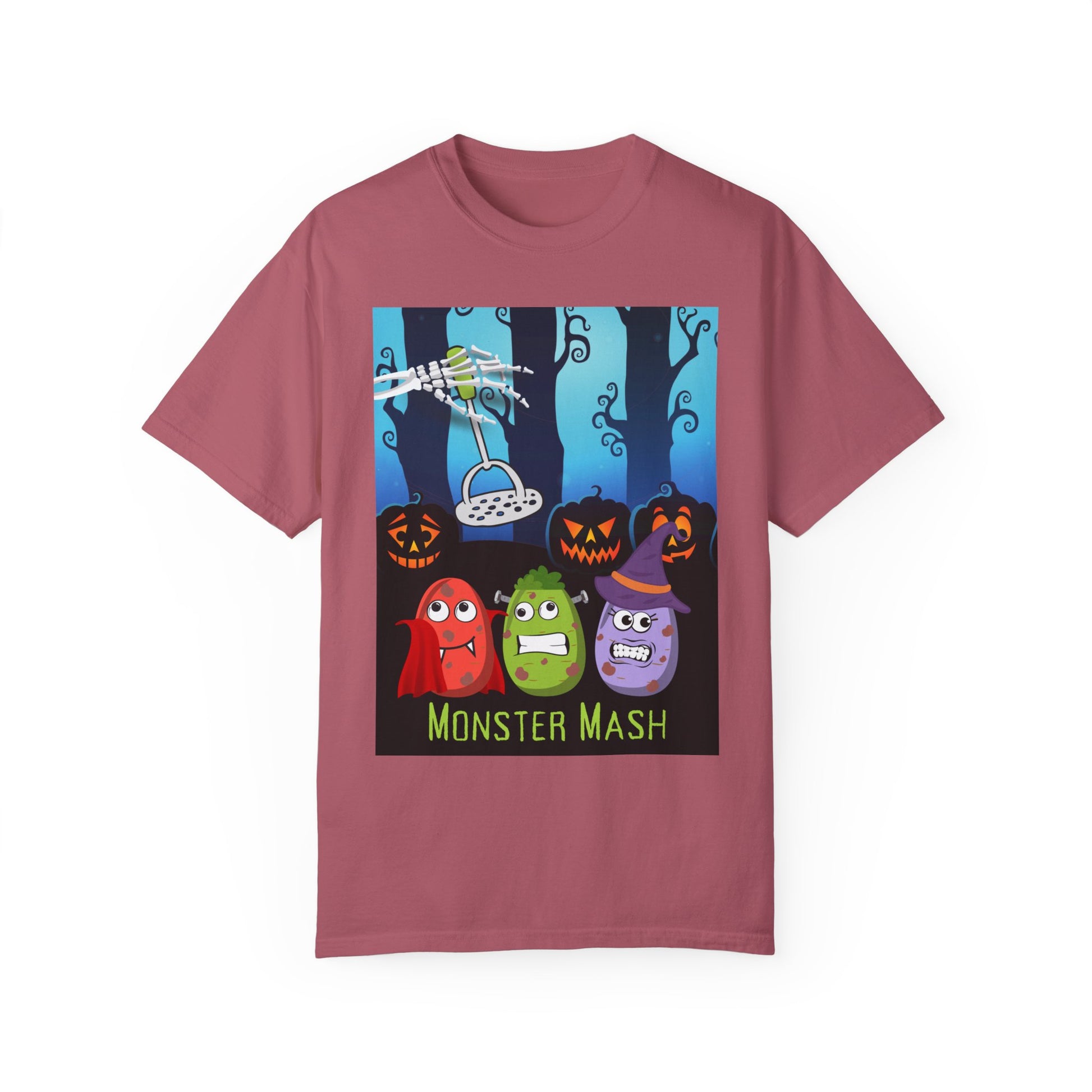 Funny Halloween Monster Mash Comfort Colors Tee, Spoof of the Retro Monster Mash Shirt, Cute Fall Autumn, Halloween T-Shirt, Gift for Friend T-Shirt Printify Crimson S 