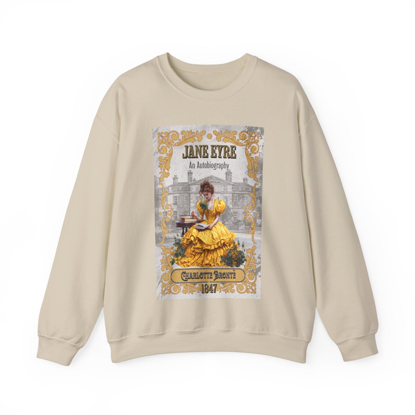 Jane Eyre Sweatshirt, Charlotte Brontë Historical Romance Sweater, Bookish Literary Brontë Sisters Fan Art Gift, Gift for Her, Readers, Sweatshirt Printify S Sand 