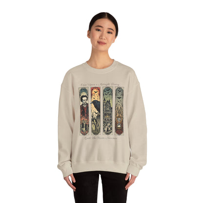 Edgar Allan Poe Sweatshirt The Raven Nevermore Gothic Horror Sweater Dark Academia Macabre Halloween Gift for Book Lovers Birthday Christmas Sweatshirt Printify
