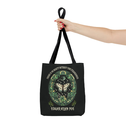 Edgar Allan Poe Tote Bag, Night Garden Botanical Shoulder Bag, Book, Library, Grocery, Travel Bag, Dark Academia, Bookish, Bookclub Gift, Bags Printify   