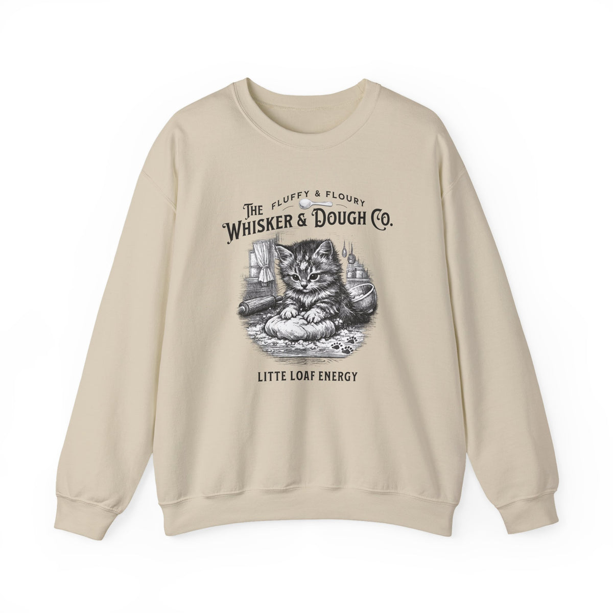 Whisker & Dough Co kitten illustration Sweatshirt | Little Loaf Energy