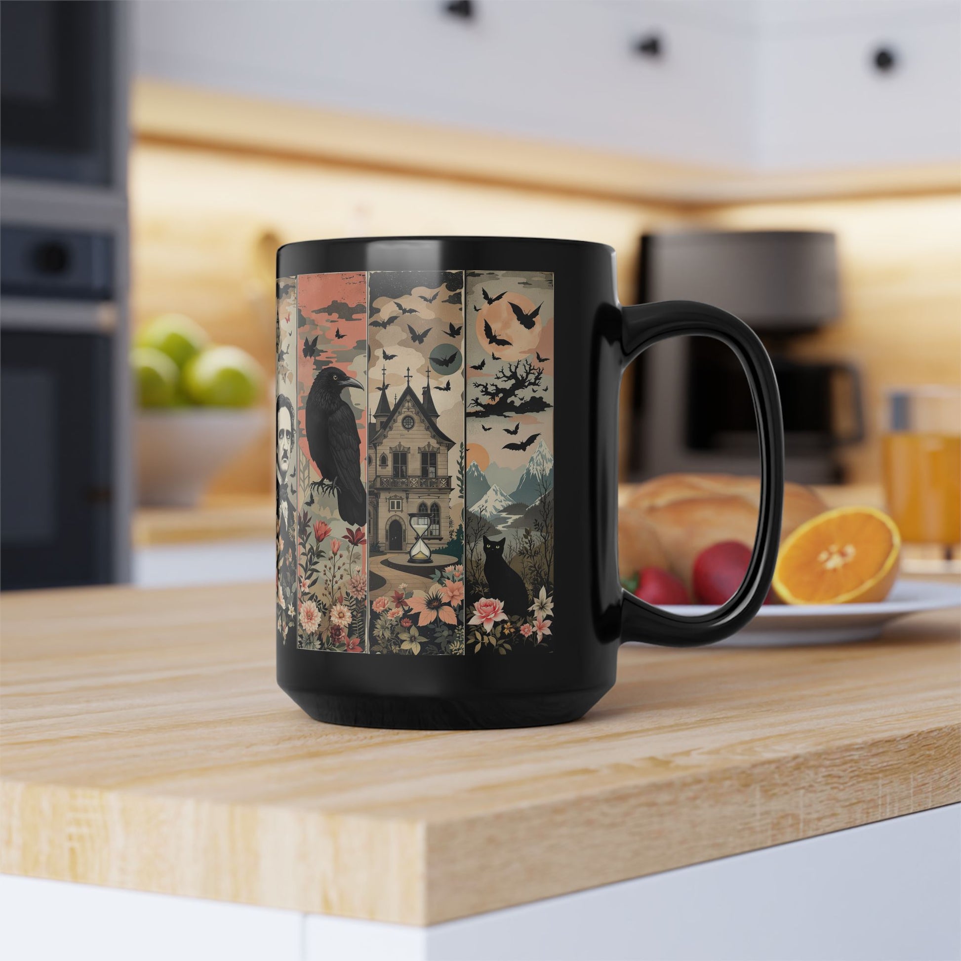 Edgar Allan Poe Mug Gothic Literary Gift For Book Lover Dark Academia Macabre Fall Coffee Cup Halloween Poetember Party Gift For Bookclub Mug Printify