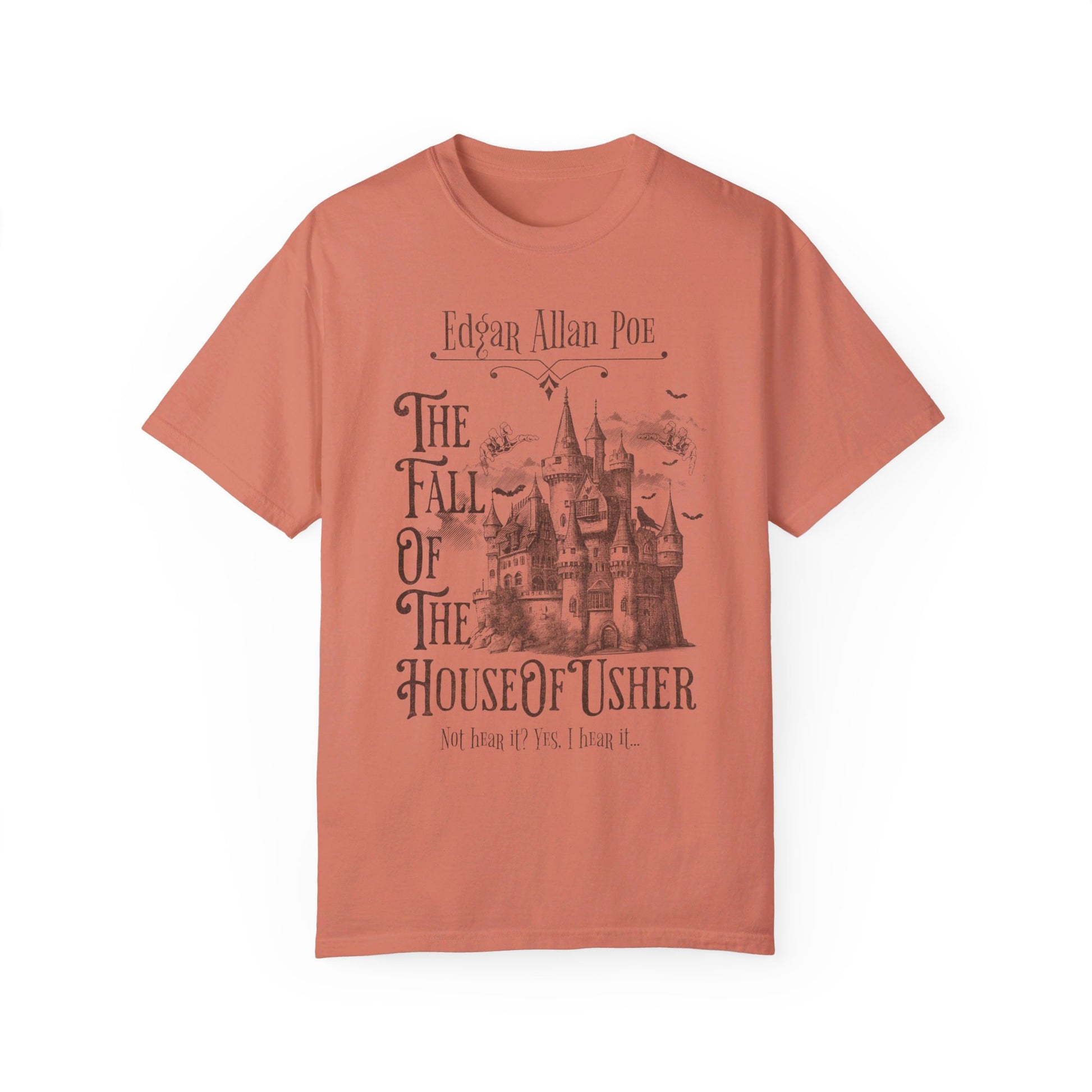 Edgar Allan Poe Shirt, The Fall of the House of Usher Tee, Book Lover Shirt, Halloween, Fall, Gothic, Light Academia, Comfort Colours TShirt T-Shirt Printify Terracotta S 