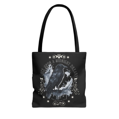 Edgar Allan Poe Tote Bag, The Raven Vintage Poetry Lover Shoulder Bag, Dark Academia, Literary, Bookish, Bookclub Gift, Fall Autumn Gift Bags Printify Small  