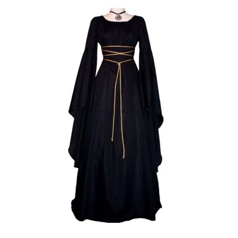 The Aoife Renaissance Medieval Maxi Dress With Long Flared Sleeves Jenny Meadow 003 2 Xl