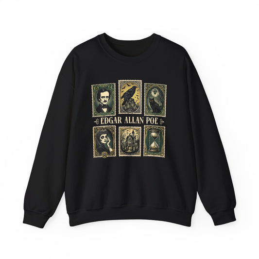 Edgar Allan Poe Sweatshirt The Raven Nevermore Gothic Horror Sweater Dark Academia Macabre Halloween Gift for Book Lovers Birthday Christmas Sweatshirt Printify Black S