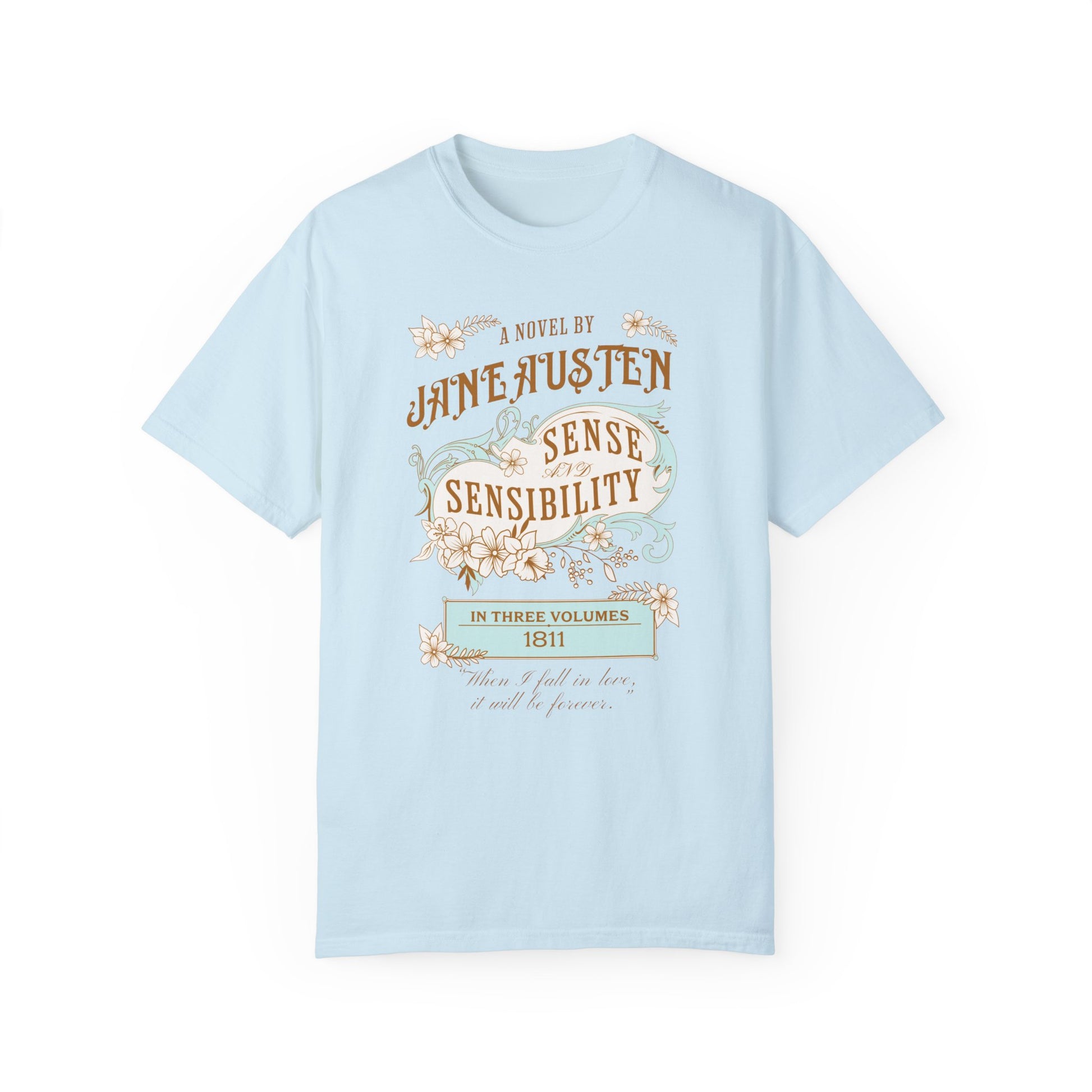 Sense and Sensibility Jane Austen Fan Gift For Historical Romance Reader T-Shirt Printify Chambray S 