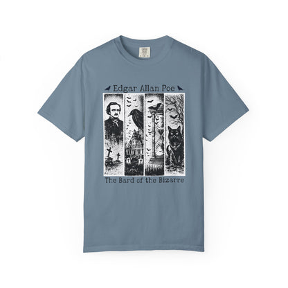 Edgar Allan Poe T-Shirt Gothic Graphic Tee The Raven Nevermore Quote Horror Literature Shirt Dark Academia Aesthetic Halloween Party Gift T-Shirt Printify Ice Blue S