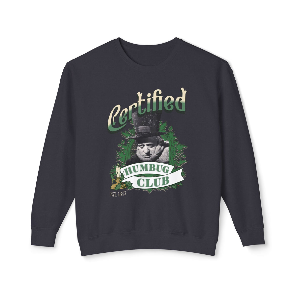 A Christmas Carol Sweatshirt Certified Humbug Club Crewneck, Funny Holiday Sweater, Unisex Gift, Casual Wear, Cozy Outfit, Christmas Jumper Sweatshirt Printify Black S