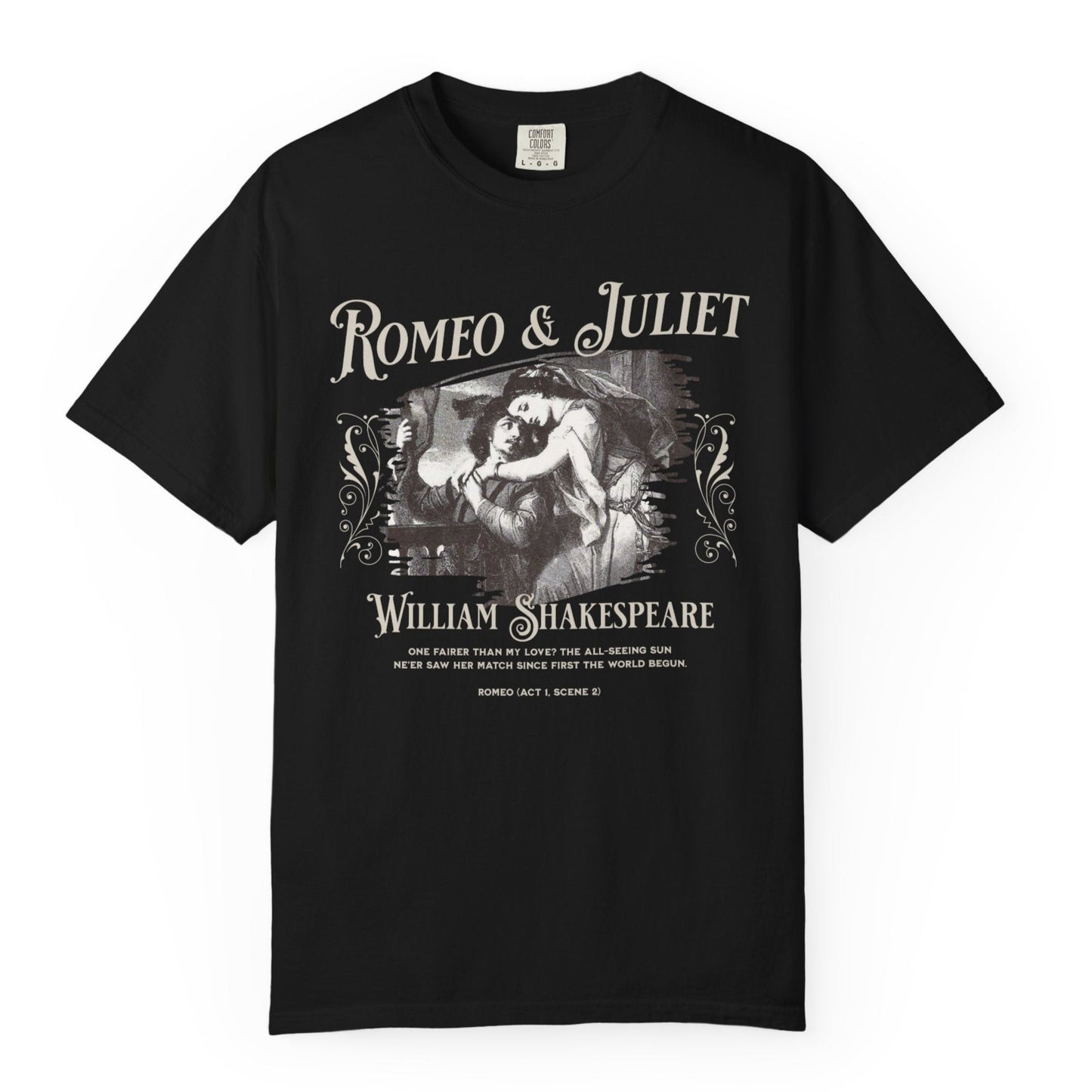 Romeo And Juliet TShirt Gift For William Shakespeare Fan Theatre Lovers Shirt Dark Academia Gift Bookish Merch Playwrite Actor Gift T-Shirt Printify Black S