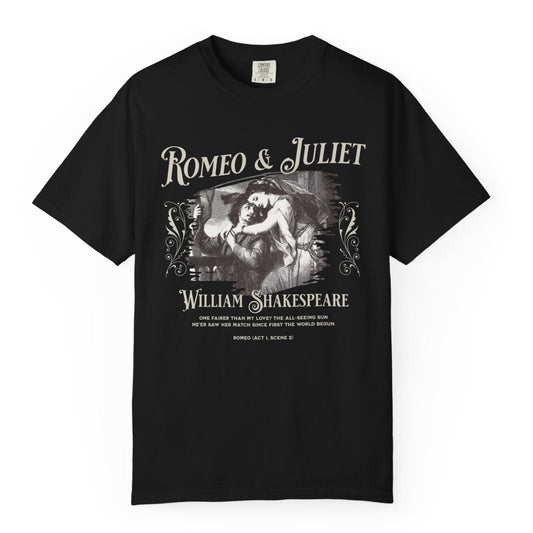 Romeo And Juliet TShirt Gift For William Shakespeare Fan Theatre Lovers Shirt Dark Academia Gift Bookish Merch Playwrite Actor Gift T-Shirt Printify Black S
