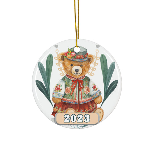 Christmas 2023 Ornament, Scandinavian, Swedish Decoration, Holiday Gift Idea, Heirloom Keepsake, Host Gift Exchange, Family Xmas Tree Bauble Home Decor Printify Circle One Size 