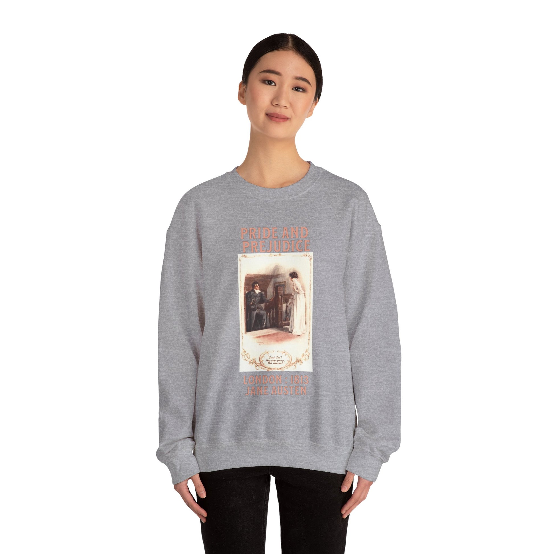 Jane Austen Sweatshirt, Pride & Prejudice Historical Romance Sweater, Bookish Literary Jane Austen Fan Art, Gift for Her, Bookclub Shirt Sweatshirt Printify   