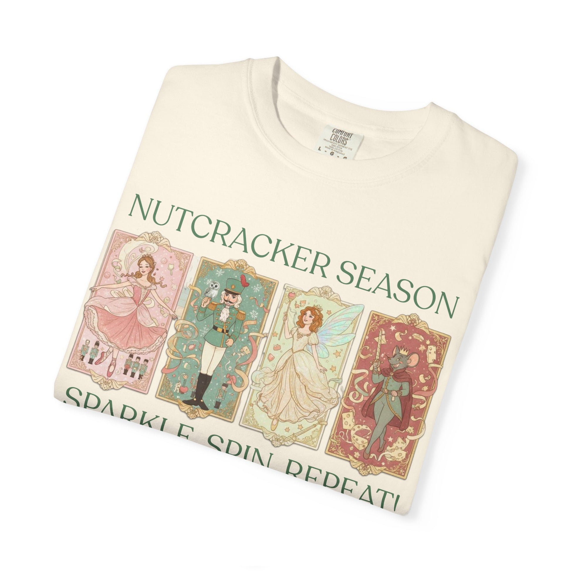 Nutcracker Ballet T-Shirt, Sugar Plum Fairy Christmas Tee, Holiday Dance Shirt, Coquette Pastel Christmas Gift T-Shirt Printify