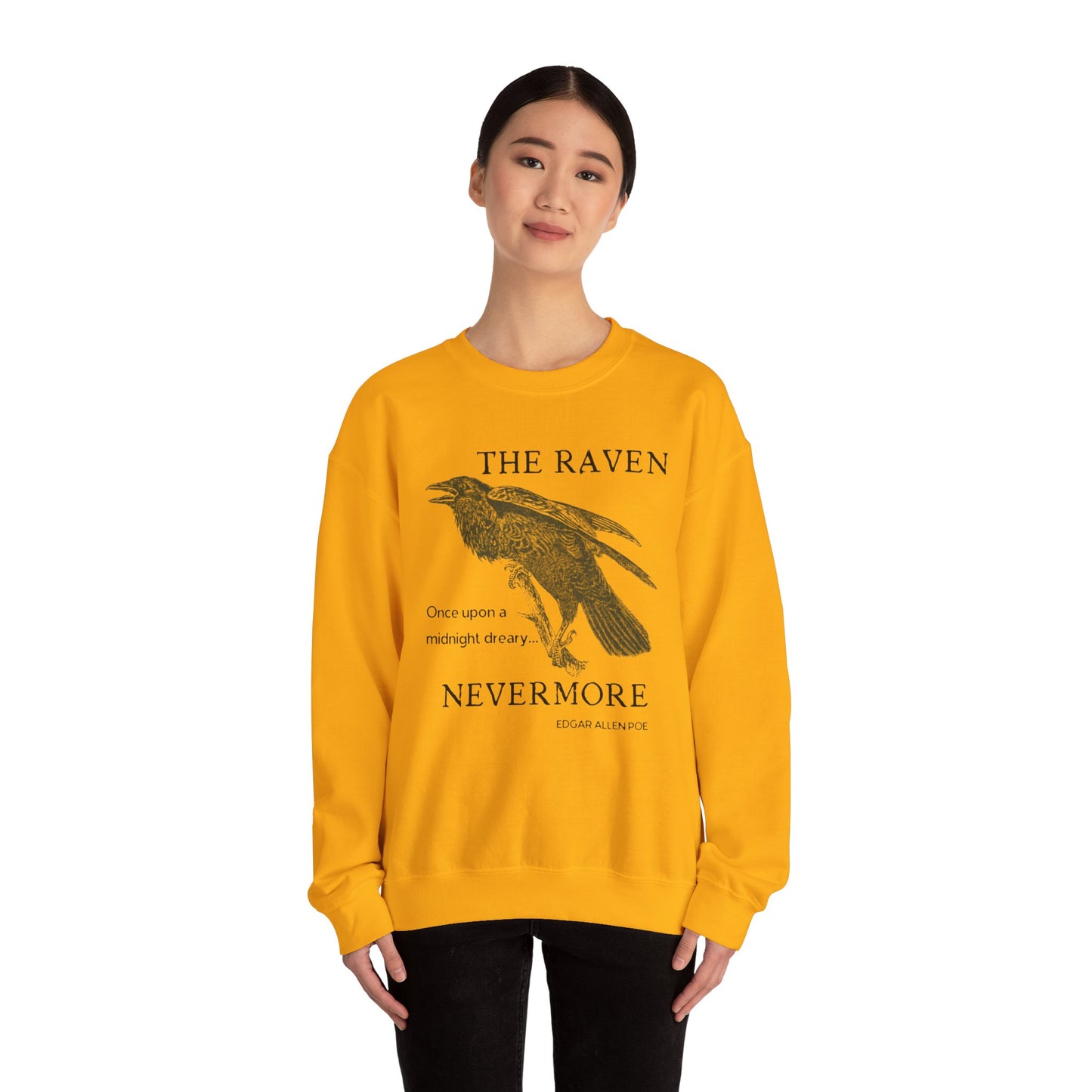 Halloween Vintage The Raven Sweatshirt, Spooky Season Sweater, Trick or Treating Shirt, Halloween Party, Edgar Allen Poe, Nevermore, Gothic Sweatshirt Printify   