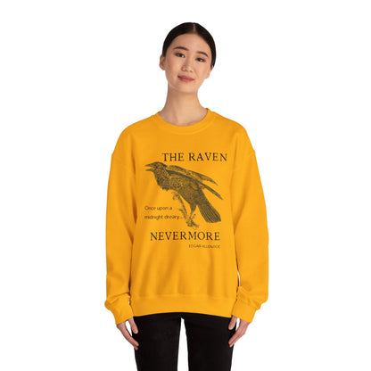 Halloween Vintage The Raven Sweatshirt, Spooky Season Sweater, Trick or Treating Shirt, Halloween Party, Edgar Allen Poe, Nevermore, Gothic Sweatshirt Printify   