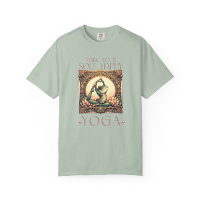 Yoga Frog Make Your Soul Happy Unisex T-Shirt, Casual Wear, Highlander Fan Gift, T-Shirt Printify Bay S