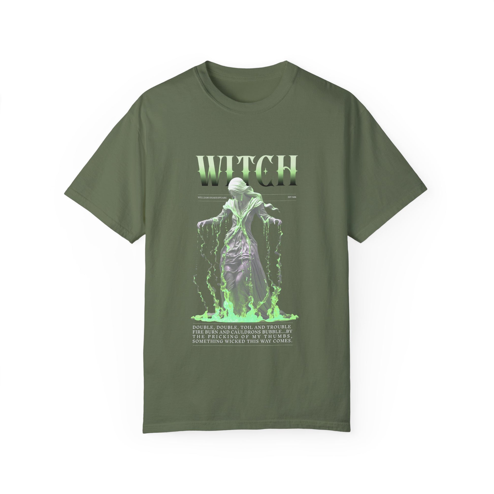 Witchy Vibes Unisex T-Shirt Shakespeare Fan Shirt MacBeth Witches Gothic Dark Literature Lover Gift Dark Academia Renfaire Festival Shirt T-Shirt Printify Sage S