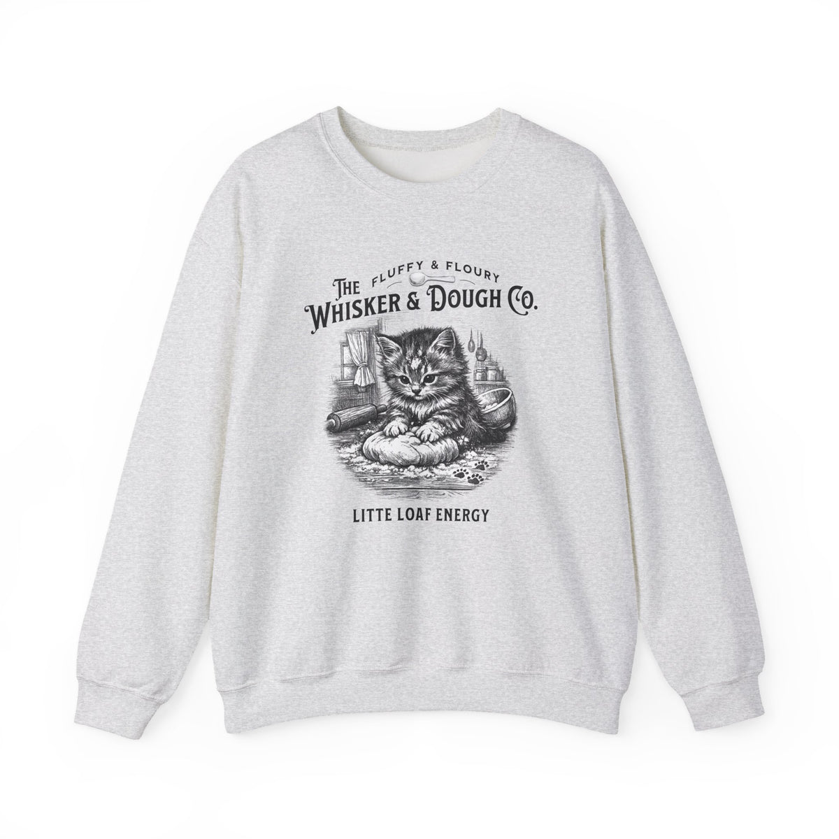 Whisker & Dough Co kitten illustration Sweatshirt | Little Loaf Energy