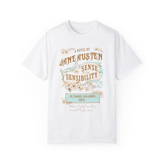 Jane Austen TShirt, Pride & Prejudice Historical Romance Comfort Colors, Bookish Literary Jane Austen Fan Art Gift, Oversized Bookclub Shirt T-Shirt Printify White S 