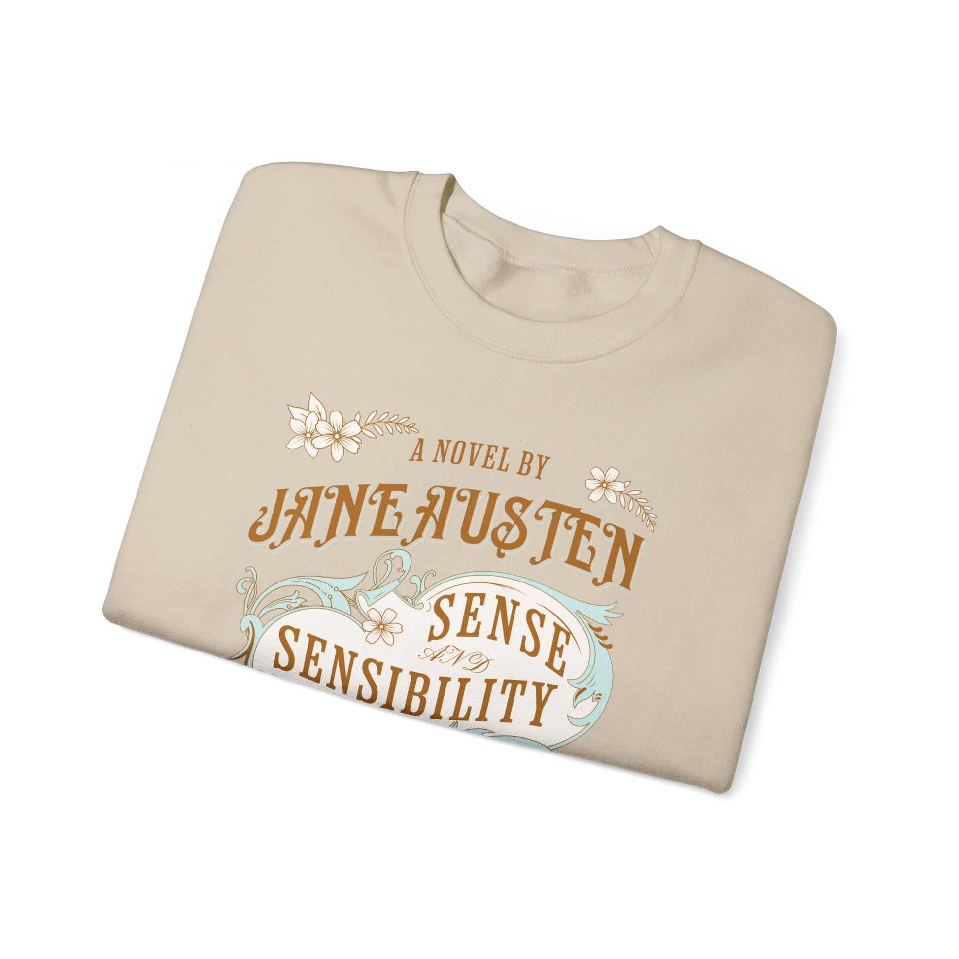 Jane Austen Sweatshirt, Sense & Sensibility Historical Romance Sweater, Bookish Literary Jane Austen Fan Art Gift, Gift for Her, Readers, Sweatshirt Printify   