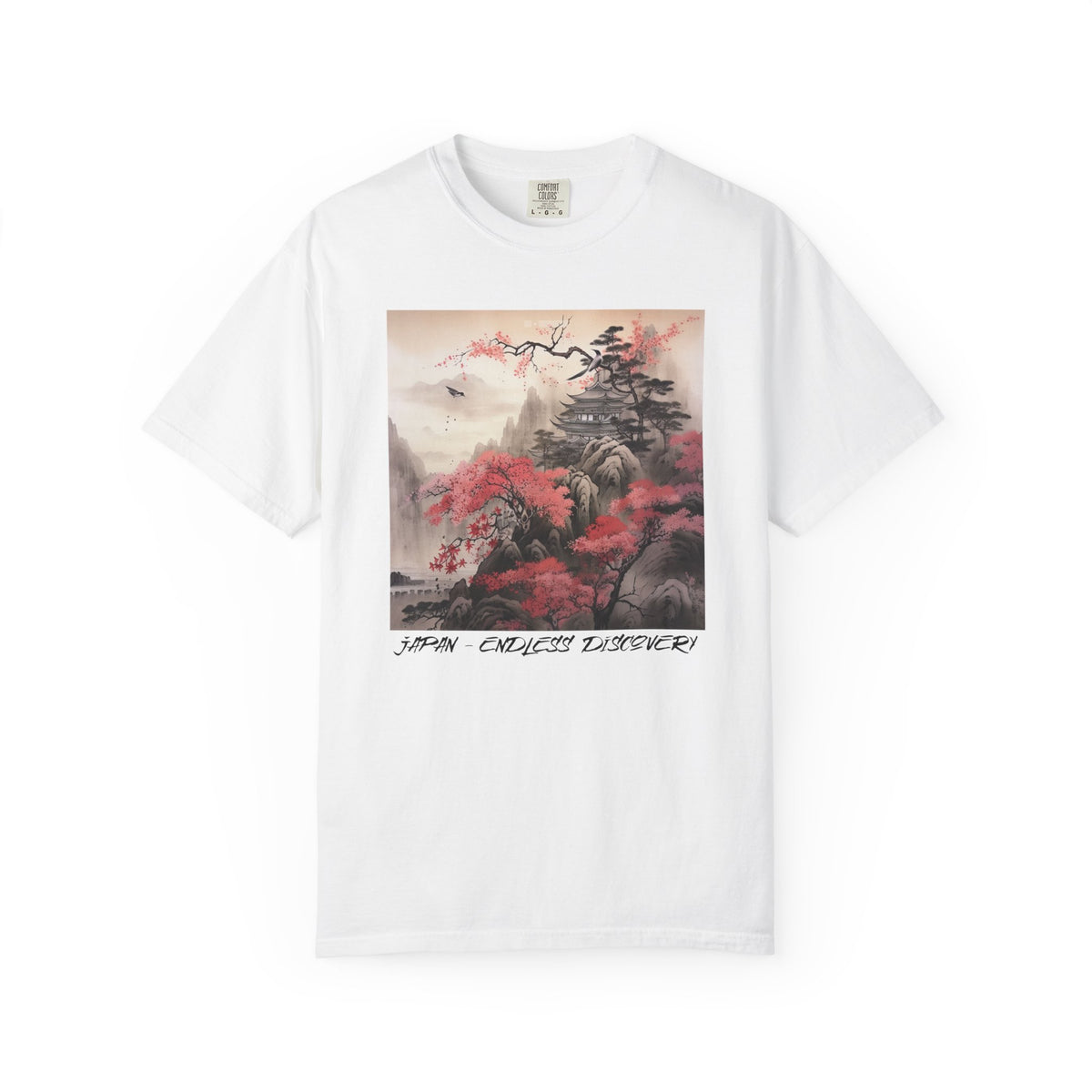 Japanese Mountain T-Shirt Pretty Sumi-e Style Japan Landscape Ink Painting Gift For Her Japanese Vacation Vintage Japanese Aesthetic Tee
