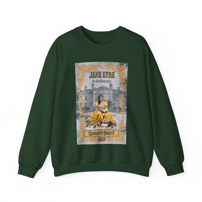 Jane Eyre Sweatshirt, Charlotte Brontë Historical Romance Sweater, Bookish Literary Brontë Sisters Fan Art Gift, Gift for Her, Readers, Sweatshirt Printify S Forest Green 