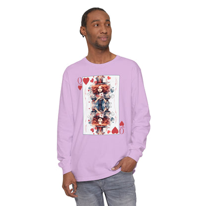 Queen of Hearts Long Sleeve Shirt Alice In Wonderland Lewis Carroll Whimsigoth Academia TShirt Mad Hatter Tea Party Tee Bookish Booktok Gift Long-sleeve Printify   