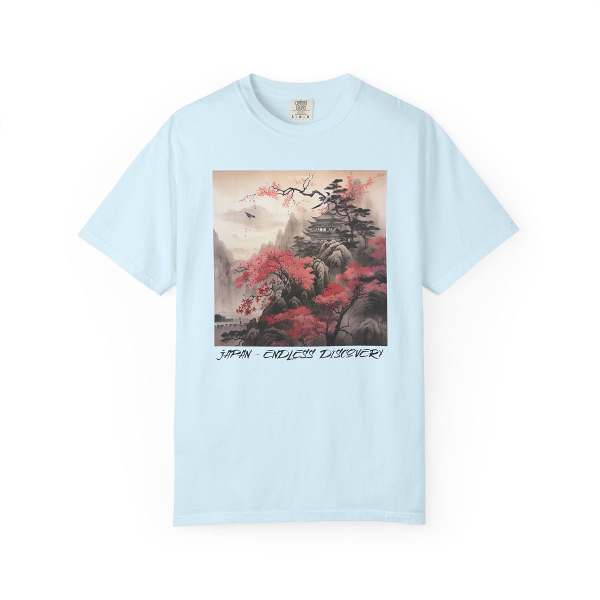 Japanese Mountain T-Shirt Pretty Sumi-e Style Japan Landscape Ink Painting Gift For Her Japanese Vacation Vintage Japanese Aesthetic Tee