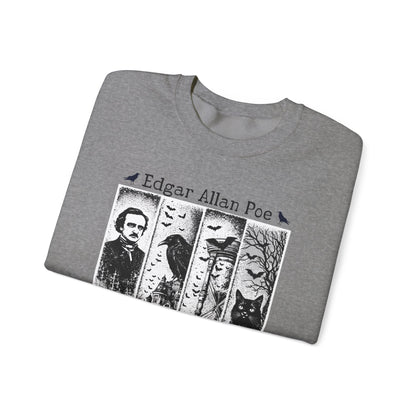 Edgar Allan Poe Sweatshirt The Raven Nevermore Gothic Horror Sweater Dark Academia Macabre Halloween Gift for Book Lovers Birthday Christmas