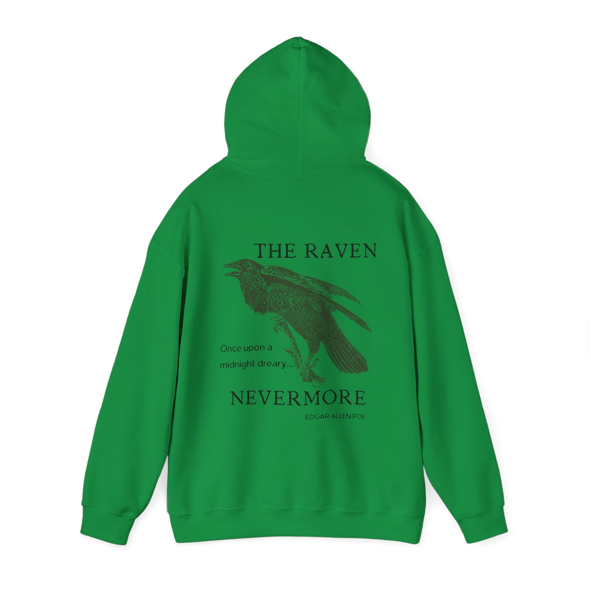 Halloween Vintage The Raven Hoodie, Spooky Season Sweater, Trick or Treating Shirt, Halloween Party Top, Edgar Allen Poe, Nevermore, Gothic Hoodie Printify   