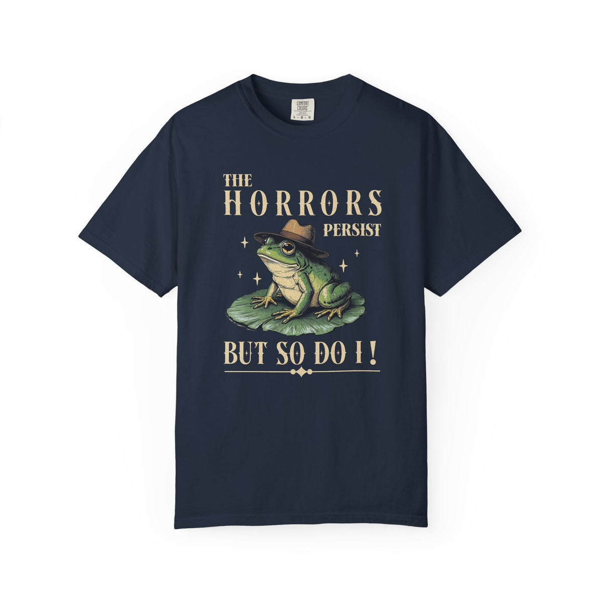 Funny Frog T-Shirt Retro Positive Vibe Froggy Meme Shirt Vintage Frog And Toad Aesthetic Frog Lover Gift For Her Birthday Viral Trendy Shirt T-Shirt Printify Navy S