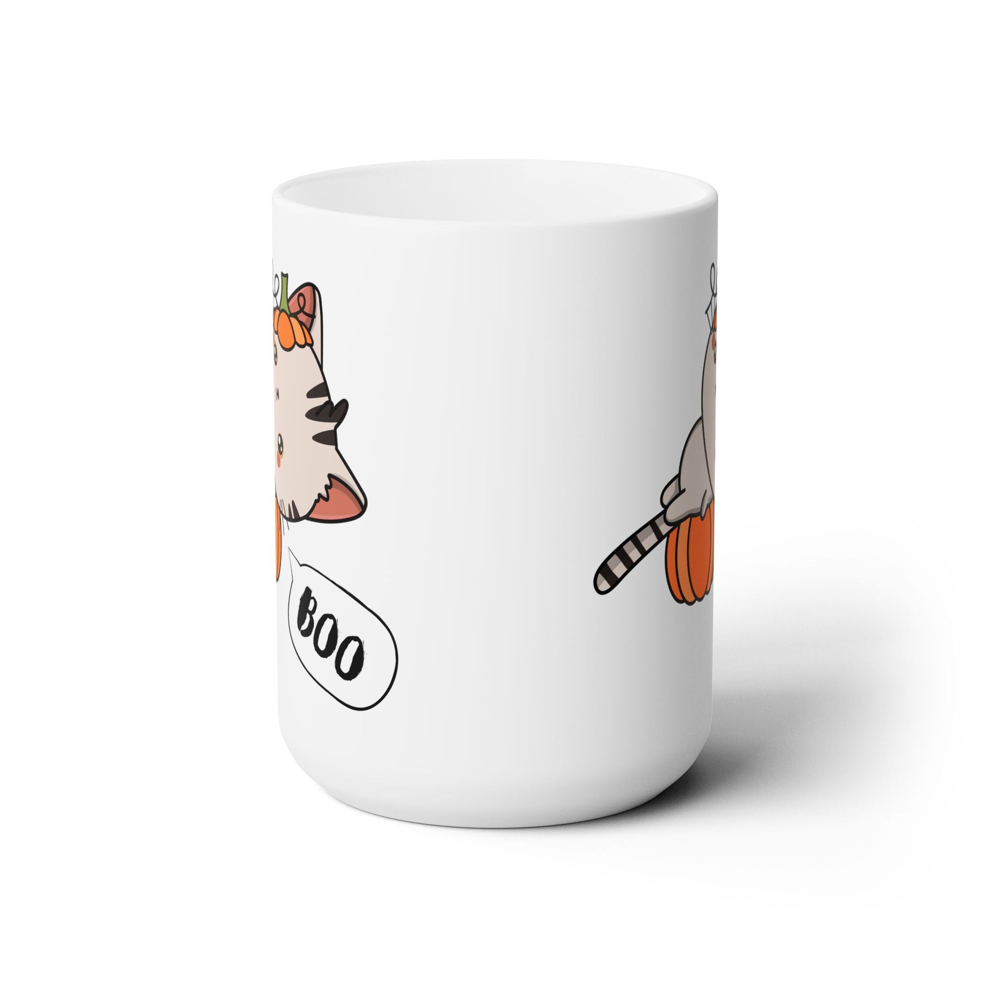 Cute Halloween Cat Coffee Mug 15 oz. Mug Printify   