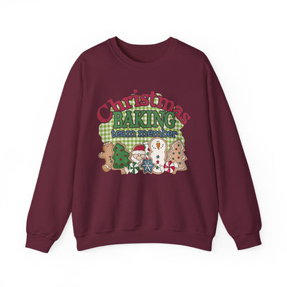 Christmas Baking Team Sweatshirt, Christmas Baking Crew Matching Sweater, Christmas Baking Women's Christmas Shirts, Christmas Cookie Crew Sweatshirt Printify S Maroon 