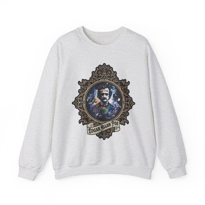 Edgar Allan Poe, Poet, Poetry Lover Sweatshirt, Book Lover, Halloween, Haunting Gothic Gift, Light, Dark Academia, Horror Movie Sweater Sweatshirt Printify S Ash 