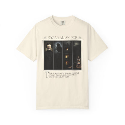 Edgar Allan Poe T-Shirt Gothic Graphic Tee The Raven Nevermore Quote Horror Literature Shirt Dark Academia Aesthetic Halloween Party Gift T-Shirt Printify Ivory S