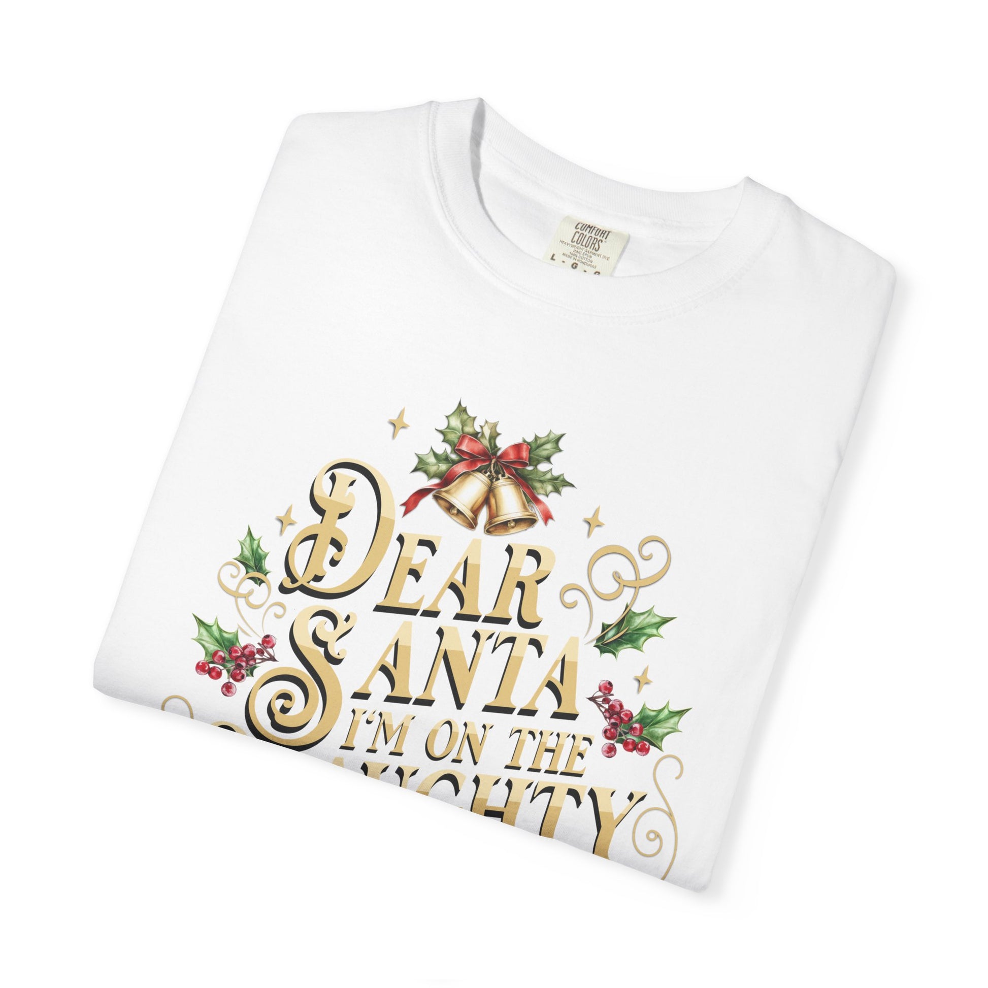 I'm On The Naughty List Christmas T-Shirt, Funny Holiday Gift, Dear Santa I'm the Reason Why Tee, Unisex Casual Wear, Festive Apparel T-Shirt Printify