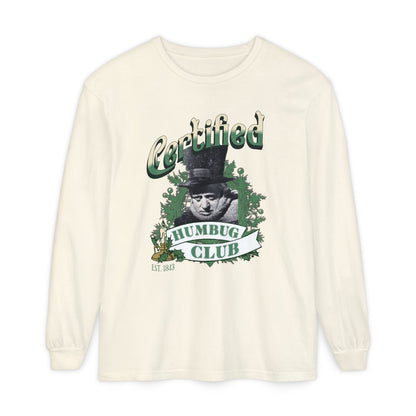 A Christmas Carol Long Sleeve T-Shirt | Vintage Humor Tee Certified Humbug Club Unisex Gift Gag Holiday Apparel Casual Outfit Long-sleeve Printify Ivory S